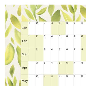 Horizontal 2025 Paper Wall Planner | Lemon Leaf