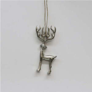 Products: Decoration - Silver Aluminum Reindeer 12cm