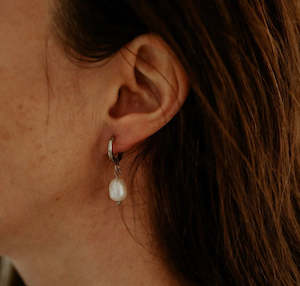 Earrings - Katy B - Pearl Hoops