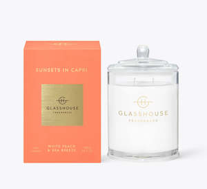 Candles Glasshouse: Candle - GH - Sunsets in Capri (White Peach + Sea Breeze)- 380g