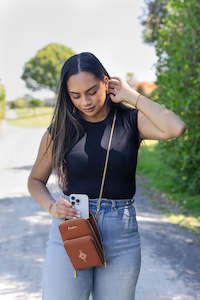 Bag - Puāwai Phone Bag  - Whenua Brown