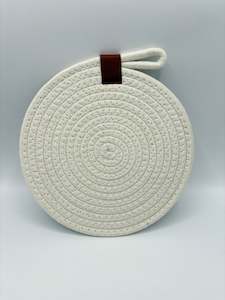 Home Decor: Trivet - Jute - White
