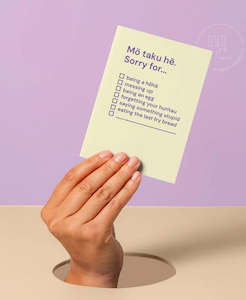 Greeting Card - 'Mō taku hē. Sorry for...'