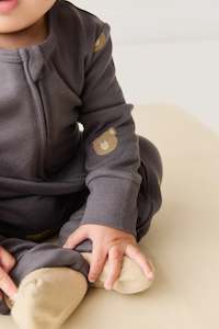 Jamie Kay: Onepiece - Reese Zip Up - Bobbie Bears Black Oyster- Jamie Kay - Size 0000 - NB