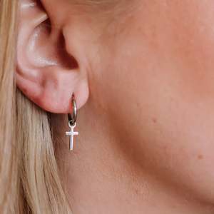 Earrings - Katy B - Cross Hoops