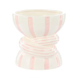 The Last Ofs Sale: Lulu Vase - Twist Stripe - Pink and White