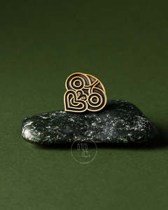 Badge Pin - Tiki Antique Gold Pin- Maimoa Creative