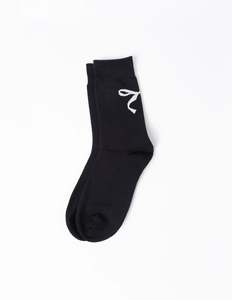 Socks - Black with White Bow - Stella + Gemma