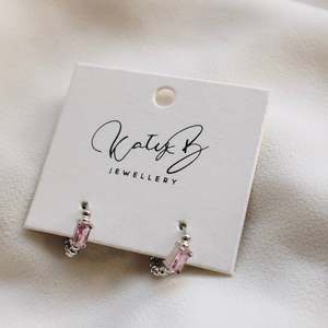 Izzy Hoop (Pink Stone) - Katy B Jewellery