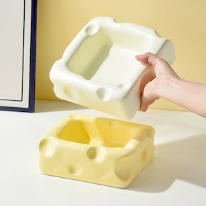 Small Square Cheese Ceramic Cat Bowl - Joycat Boutique