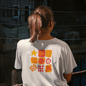 Joyya Collection: Joyya Grid T-shirt | Women Short Sleeve