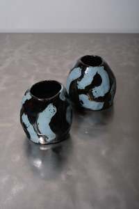 Corey Pugh Ceramics: Sliver/Blue Vase - COREY PUGH