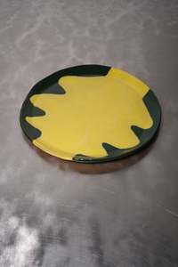 Corey Pugh Ceramics: Yellow/Forest Side Plate - COREY PUGH