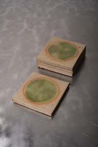 Corey Pugh Ceramics: Toast Green Stoneware Coaster Set - COREY PUGH
