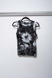 Floral Singlet - Black - FRINGES
