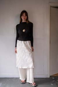 Oosterom: Petra Skirt - White Silk Stripe - Oosterom