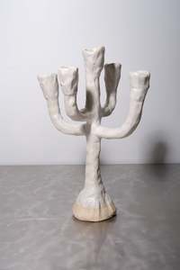 5 Spoke Candelabra - White Medium - Sophie Hathaway Ceramics
