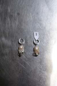 Jewellery: Baroque Pearl Earrings - White - SEAPUNKS.XX