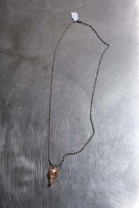 Baroque Pearl Piercing Necklace (Recycled Bead Chain) - Pink - SEAPUNKS.XX