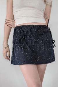 Monique Govind: Gathered Mini Skirt - Navy - MONIQUE GOVIND