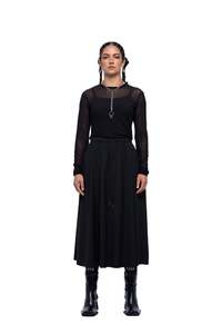 SERVICE SKIRT LONG – Black Suiting (Preorder)