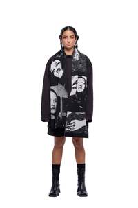SLOW FORM SCARF – Black/ Off White (Preorder)