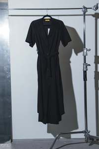 Oosterom: Fleur Shirt Dress - Black - OOSTEROM