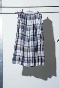 Sunne Skirt Blue Check – RHODA NUNN