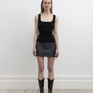 Tailore Mini Skirt - Grey Grid - KAHE