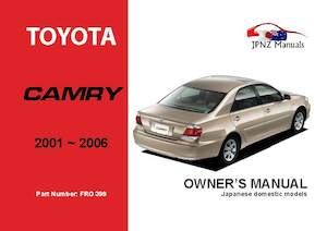 Products: Toyota - Camry Car Owners User Manual In English 2001 - 2006