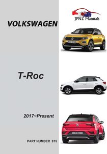 Products: Volkswagen – T-Roc owners user manual in English 2017 – Present