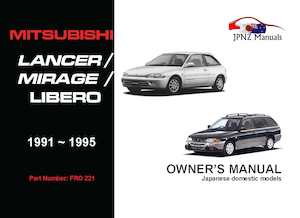 Products: Mitsubishi Lancer / Mirage / Libero Owners Manual In English 1991 - 1995