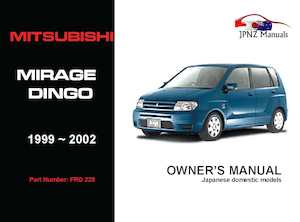 Mitsubishi - Mirage Dingo Owners User Manual In English 1999 - 2002