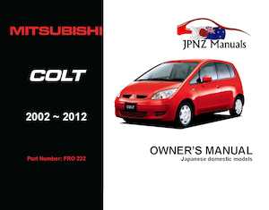 Mitsubishi - Colt Owner's User Manual In English 2002 - 2012