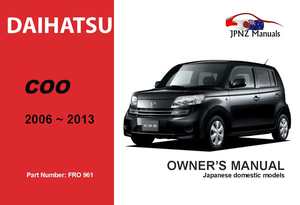 Daihatsu Coo Owners handbook 2004 - 2010 – in English