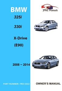 BMW - 3 Series E90 car owners user manual In English 2008 2014