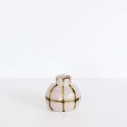 Orb Bud Vase, Lilac Grid