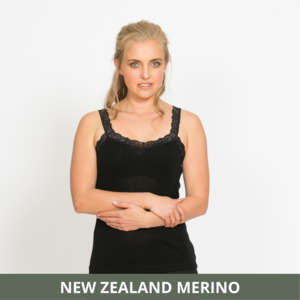 NATURE'S SECRET Lace Cami - JUAL Quality New Zealand Merino