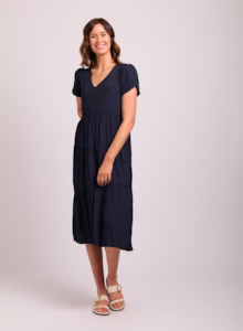 Preen: Tiered V Neck Dress