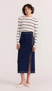 Skirt: Lennox Denim Midi Skirt