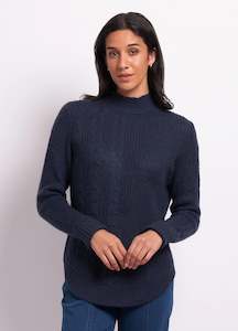 Cable Knit Scoop Hem Jumper