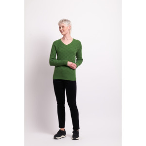 Jumpers: Textured V Neck Sweater