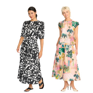 Skirt: A Line Shirred Waist Skirt