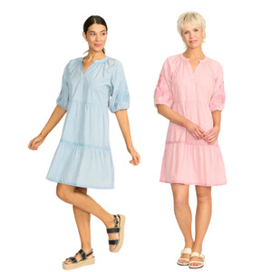 Embroidered Tiered Dress