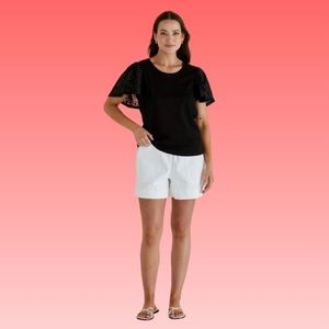 Betty Basics: Lottie Embroidered Tee