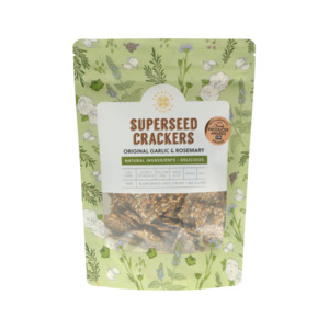 Merchandise: Garlic & Rosemary Superseed Crackers
