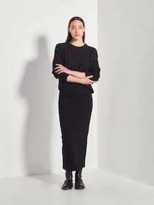 Cotton: Cable Crew (Cotton Knit) Black