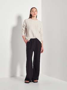 Cable Crew (Cotton Knit) Sandstone