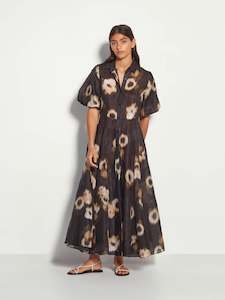 Linen: Corfu Shirtdress (Windflower Silk Linen) Noir