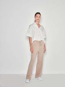 Jhl Biscuit Marle: JHL Wide Trackpant (Cotton Cashmere) Biscuit Marle